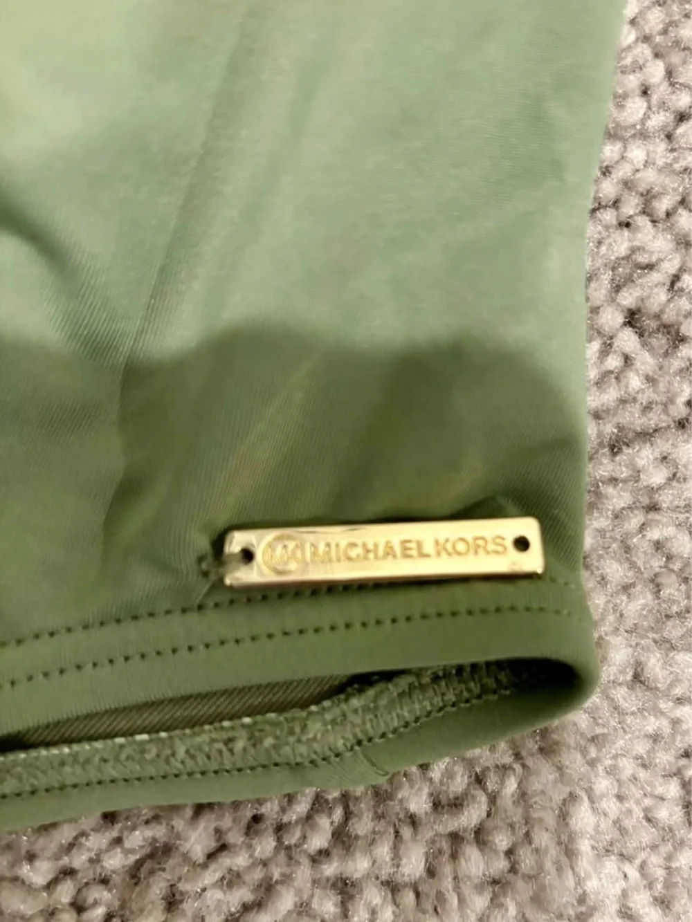 Michael Kors Olive Green One-Shoulder Grommet One-Piece Swimsuit
